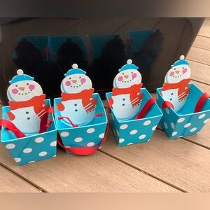 Festive Snowman Gift Boxes with Polka Dots
